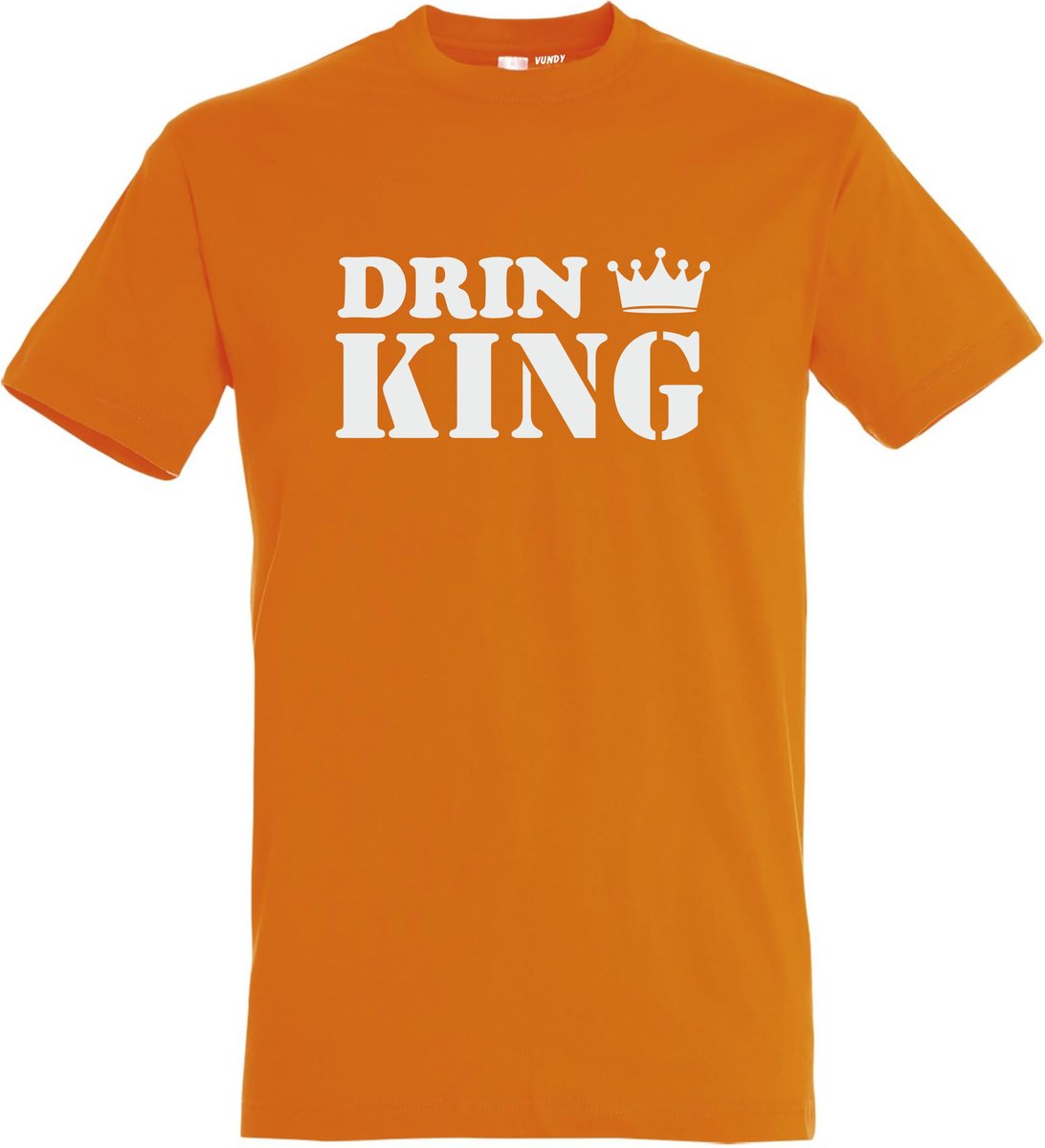 T-shirt DrinKing | Koningsdag | oranje shirt | Koningsdag kleding | Oranje | maat 3XL